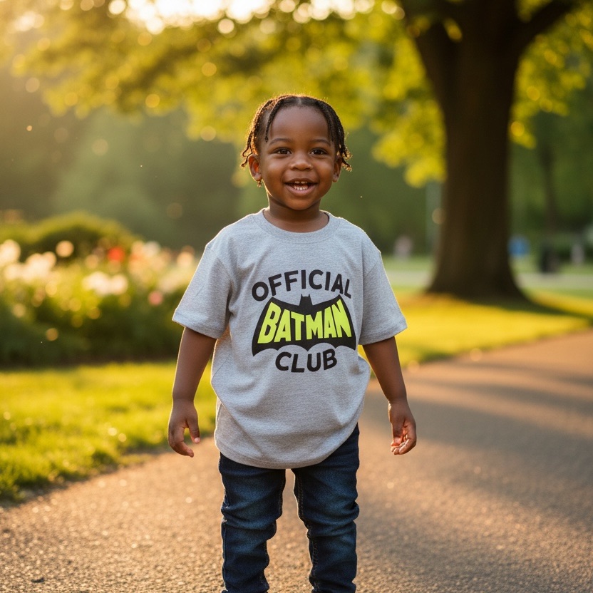 Batman Gray T-Shirt With Neon Accents